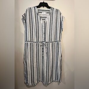 Striped Navy Blue and White Dress